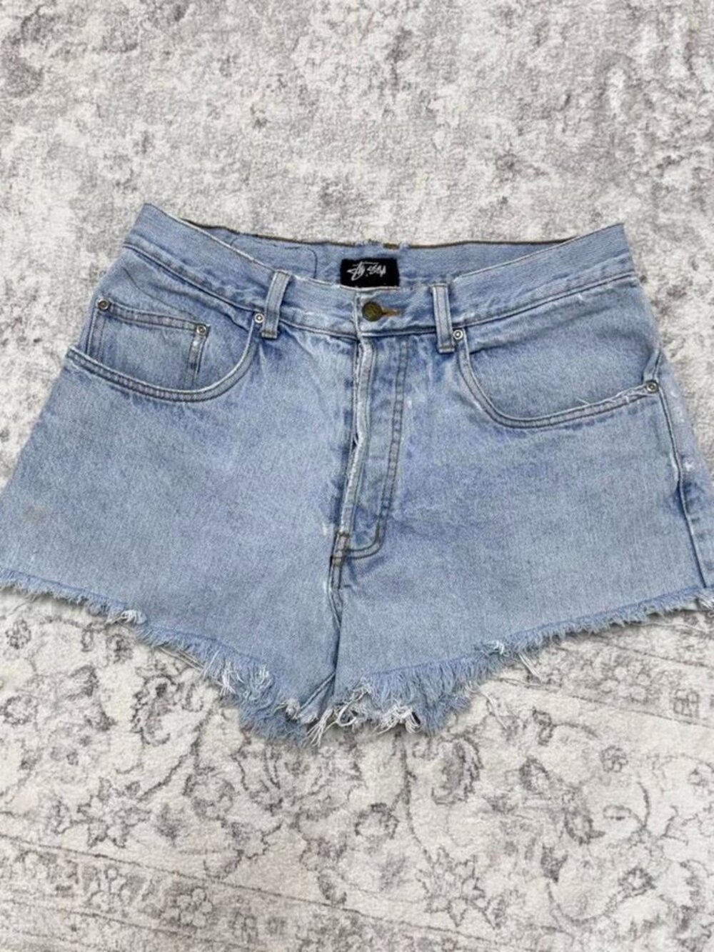 vintage Stussy jean denim shorts